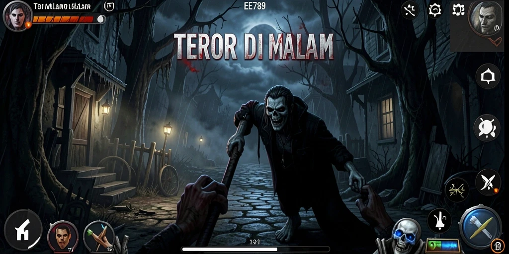 Gameplay menegangkan di EE789 dengan atmosfer horror yang mencekam.
