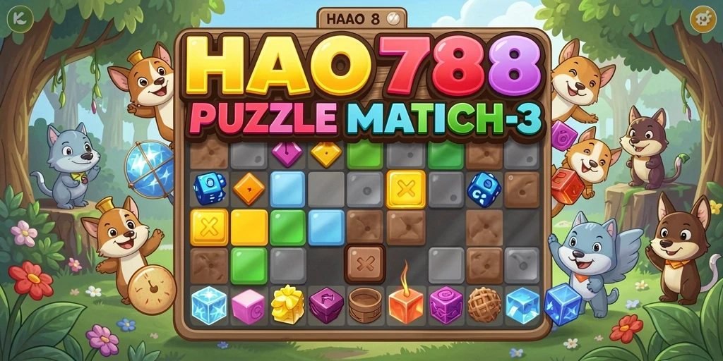 Tampilan gameplay HAO788 yang seru dalam menyelesaikan tantangan Match-3.