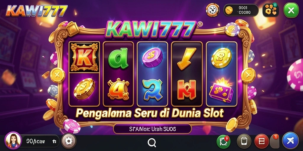 Screenshot gameplay KAWI777 menampilkan putaran slot yang menarik dan berwarna-warni.
