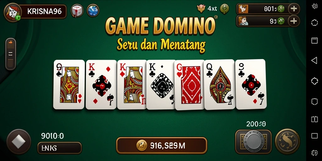 Tampilan permainan domino yang menarik dan interaktif