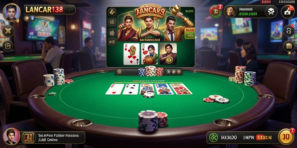 Tampilan gameplay seru di LANCAR138 dengan berbagai mode poker.