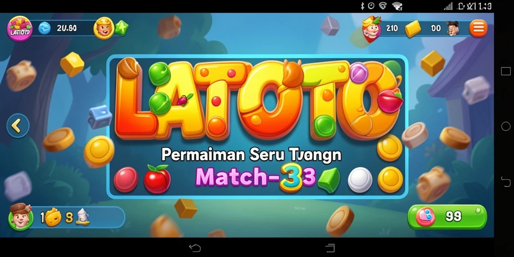 Tampilan gameplay LATOTO yang penuh warna dan tantangan Match-3.