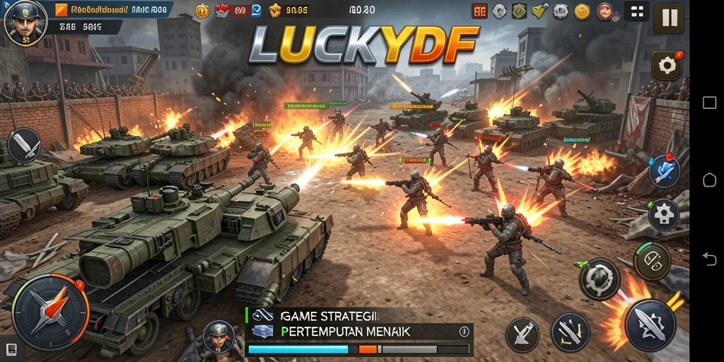 Tampilan gameplay SLG yang seru dan menantang di LUCKYDF.