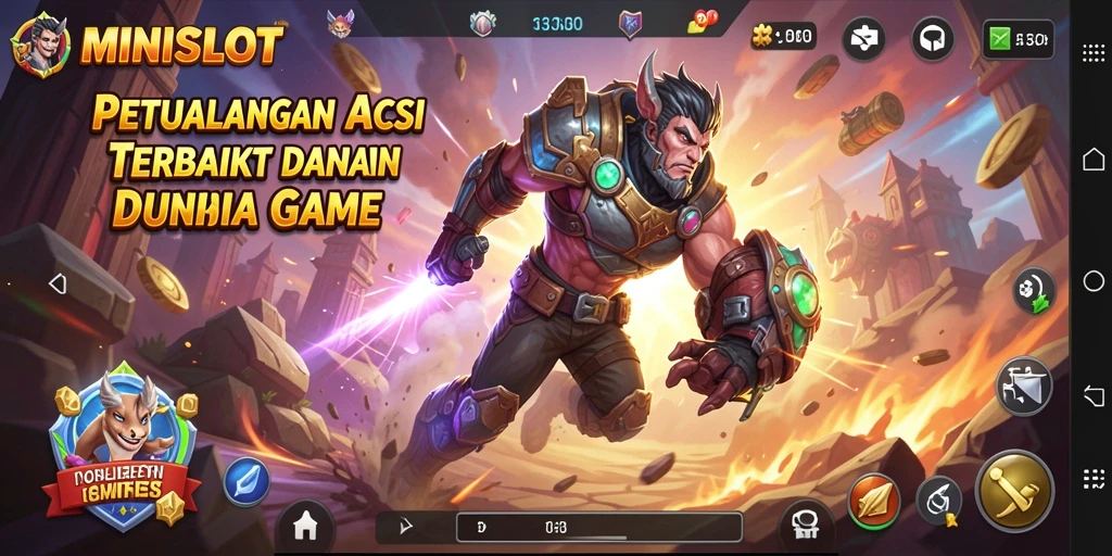 Screenshot gameplay <strong>MINISLOT</strong> yang menunjukkan aksi mendebarkan dan grafis memukau.