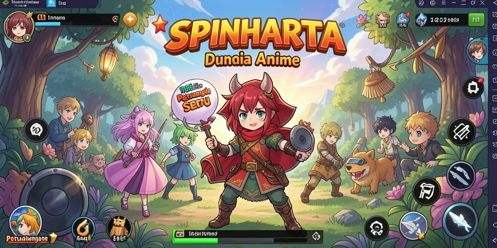 Screenshot SPINHARTA menampilkan pertarungan epik di dunia anime.