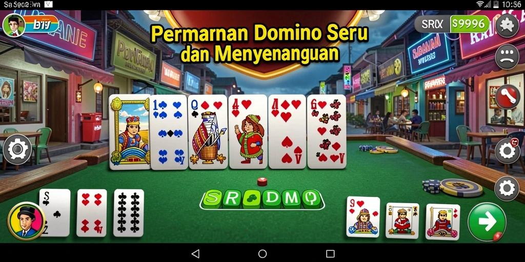 Screenshot gameplay SR996 yang menampilkan suasana permainan Domino seru.
