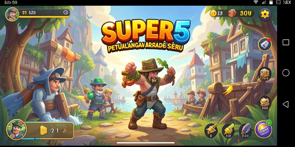 Gameplay SUPER5 yang seru dan penuh tantangan.
