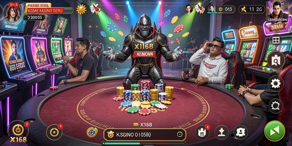 Tampilan gameplay X168 yang menarik dan mengasyikkan di lingkungan Kasino digital.